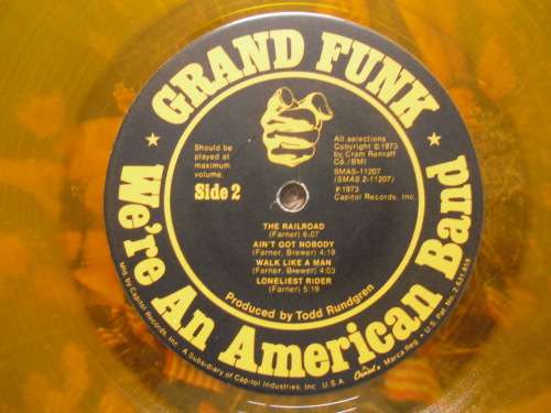 GRAND FUNK - WE`RE AN AMERICAN BAND (COLOR DISC) VINYL, LP, RECORD.